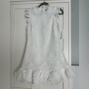 NWOT Aqua White Lace Eyelet Dress